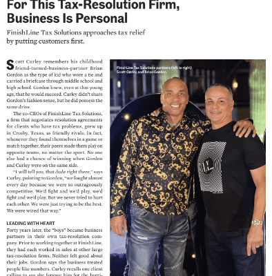 Inc5000 Magazine Spotlight on FinishLine Co-Founders